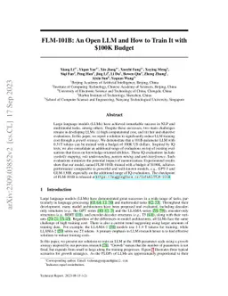 FLM-101B: An Open LLM and How to Train It with $100K Budget