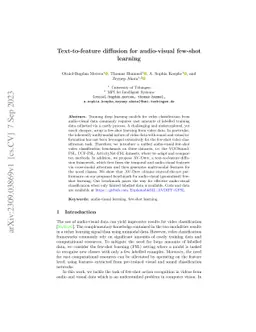 Text-to-feature diffusion for audio-visual few-shot learning