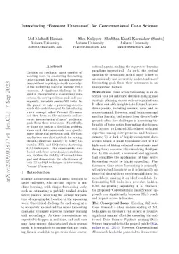 Introducing "Forecast Utterance" for Conversational Data Science