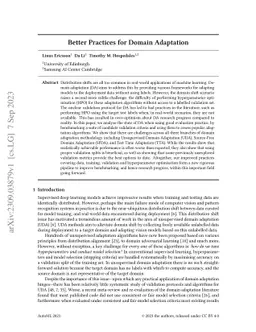 Better Practices for Domain Adaptation