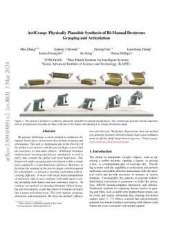 ArtiGrasp: Physically Plausible Synthesis of Bi-Manual Dexterous
  Grasping and Articulation