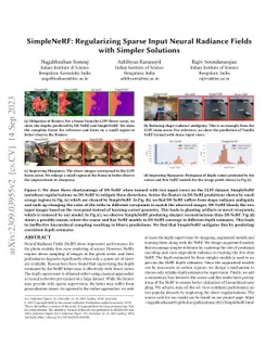SimpleNeRF: Regularizing Sparse Input Neural Radiance Fields with
  Simpler Solutions