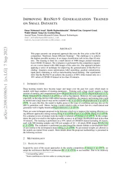 Improving Resnet-9 Generalization Trained on Small Datasets