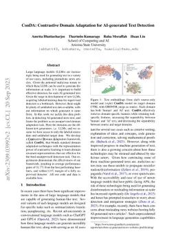 ConDA: Contrastive Domain Adaptation for AI-generated Text Detection