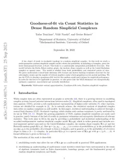 Goodness-of-fit via Count Statistics in Dense Random Simplicial
  Complexes