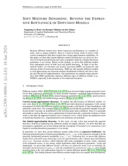 Soft Mixture Denoising: Beyond the Expressive Bottleneck of Diffusion
  Models