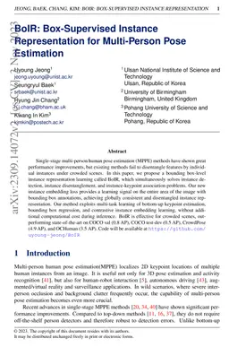 BoIR: Box-Supervised Instance Representation for Multi-Person Pose
  Estimation