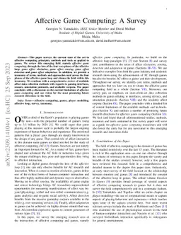 Affective Game Computing: A Survey