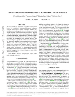 Speaker anonymization using neural audio codec language models