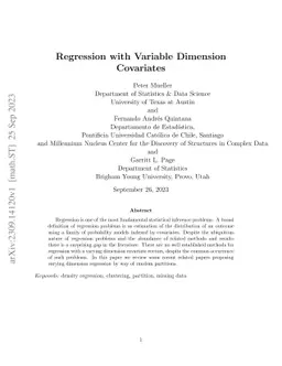 Regression with Variable Dimension Covariates