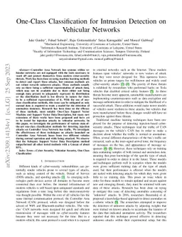 One-Class Classification for Intrusion Detection on Vehicular Networks
