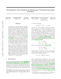 Extragradient Type Methods for Riemannian Variational Inequality
  Problems