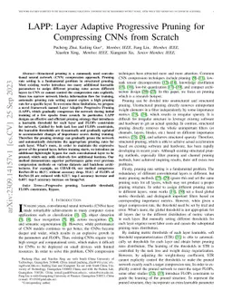 LAPP: Layer Adaptive Progressive Pruning for Compressing CNNs from
  Scratch
