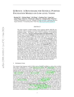 Q-Bench: A Benchmark for General-Purpose Foundation Models on Low-level
  Vision