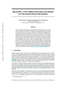 Species196: A One-Million Semi-supervised Dataset for Fine-grained
  Species Recognition