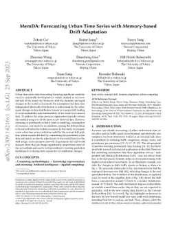 MemDA: Forecasting Urban Time Series with Memory-based Drift Adaptation