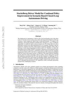 Stackelberg Driver Model for Continual Policy Improvement in
  Scenario-Based Closed-Loop Autonomous Driving