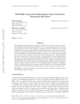 SINCERE: Supervised Information Noise-Contrastive Estimation REvisited
