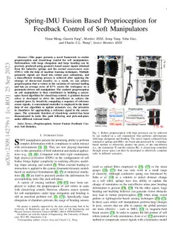 Spring-IMU Fusion Based Proprioception for Feedback Control of Soft
  Manipulators