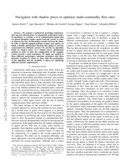 Navigation with shadow prices to optimize multi-commodity flow rates