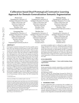 Calibration-based Dual Prototypical Contrastive Learning Approach for
  Domain Generalization Semantic Segmentation