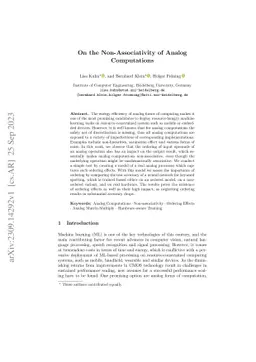 On the Non-Associativity of Analog Computations