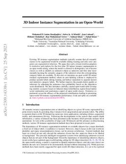 3D Indoor Instance Segmentation in an Open-World
