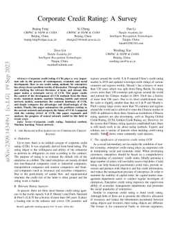 Corporate Credit Rating: A Survey