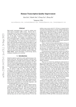 Human Transcription Quality Improvement