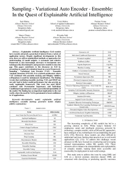 Sampling - Variational Auto Encoder - Ensemble: In the Quest of
  Explainable Artificial Intelligence