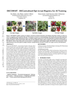 DECORAIT -- DECentralized Opt-in/out Registry for AI Training