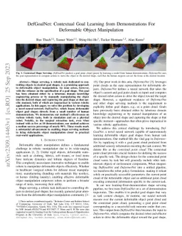 DefGoalNet: Contextual Goal Learning from Demonstrations For Deformable
  Object Manipulation
