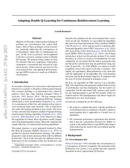 Adapting Double Q-Learning for Continuous Reinforcement Learning