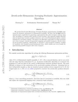 Zeroth-order Riemannian Averaging Stochastic Approximation Algorithms