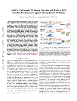UniBEV: Multi-modal 3D Object Detection with Uniform BEV Encoders for
  Robustness against Missing Sensor Modalities