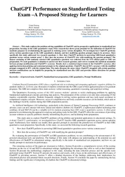 ChatGPT Performance on Standardized Testing Exam -- A Proposed Strategy
  for Learners