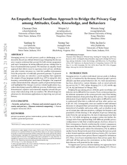 An Empathy-Based Sandbox Approach to Bridge the Privacy Gap among
  Attitudes, Goals, Knowledge, and Behaviors