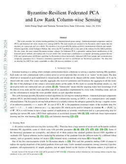Byzantine-Resilient Federated PCA and Low Rank Column-wise Sensing