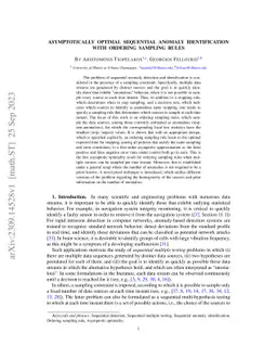 Asymptotically optimal sequential anomaly identification with ordering
  sampling rules