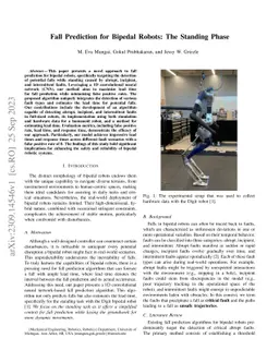 Fall Prediction for Bipedal Robots: The Standing Phase