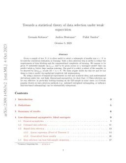 Towards a statistical theory of data selection under weak supervision