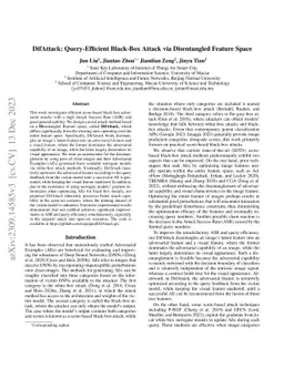 DifAttack: Query-Efficient Black-Box Attack via Disentangled Feature
  Space