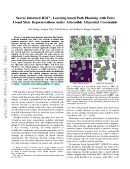 Neural Informed RRT*: Learning-based Path Planning with Point Cloud
  State Representations under Admissible Ellipsoidal Constraints