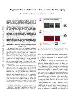 Progressive Text-to-3D Generation for Automatic 3D Prototyping