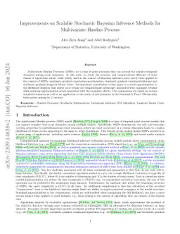 Improvements on Scalable Stochastic Bayesian Inference Methods for
  Multivariate Hawkes Process