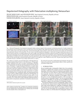 Depolarized Holography with Polarization-multiplexing Metasurface