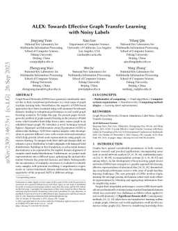 ALEX: Towards Effective Graph Transfer Learning with Noisy Labels