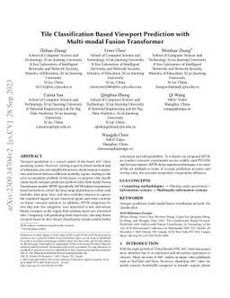 Tile Classification Based Viewport Prediction with Multi-modal Fusion Transformer
