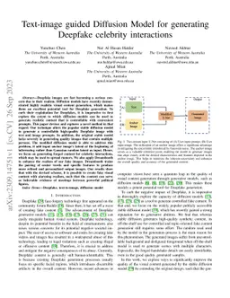 Text-image guided Diffusion Model for generating Deepfake celebrity
  interactions