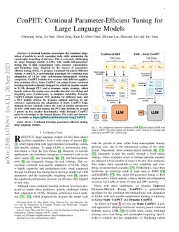 ConPET: Continual Parameter-Efficient Tuning for Large Language Models